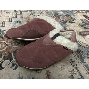 Teva ReEmber Plushed Slip on Slippers Women’s quilted Suede pink Fur lined